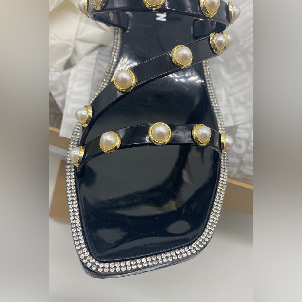 NONII Pearl embellish studded sandals, vegan
